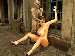 picture #4 ::: Loathsome goblin fucks a horny 3d chick on the floor