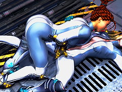 picture #2 ::: Two busty SciFi girls on the floor taking their clothes off